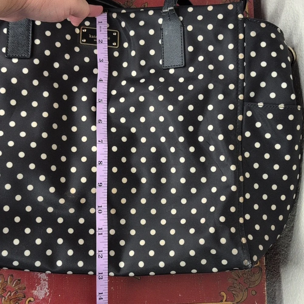 Kate Spade Black and White polkadot diaper bag